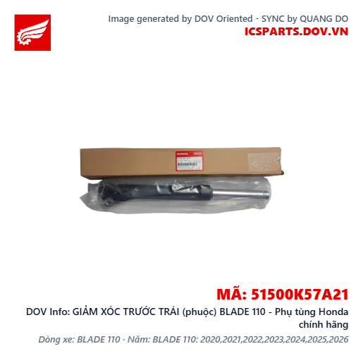 GIẢM XÓC TRƯỚC TRÁI (phuộc) BLADE 110 - Phụ tùng Honda chính hãng