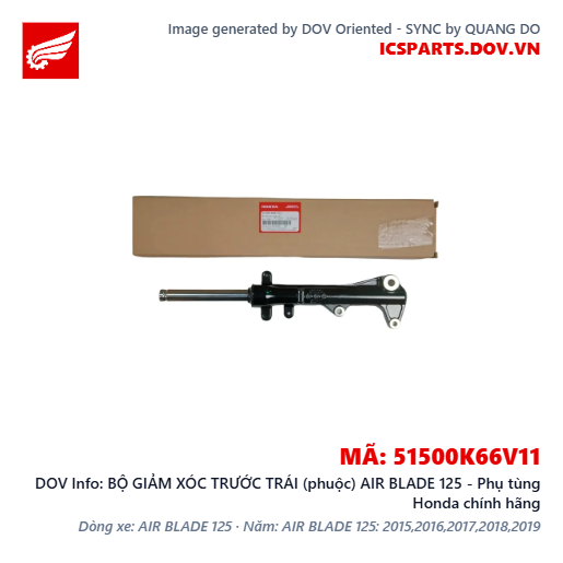 BỘ GIẢM XÓC TRƯỚC TRÁI (phuộc) AIR BLADE 125 - Phụ tùng Honda chính hãng