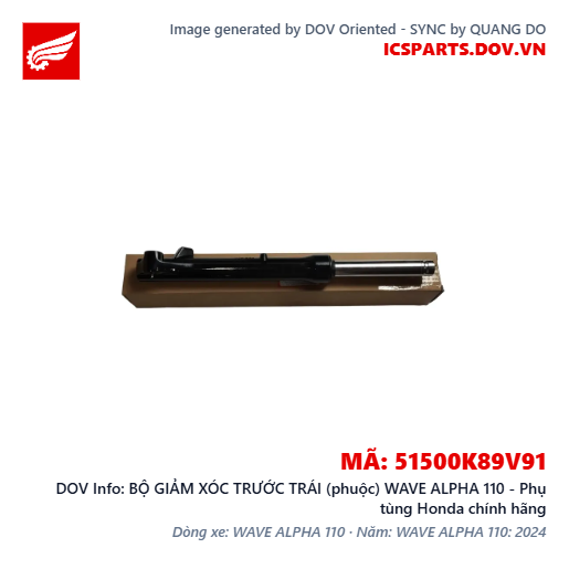 BỘ GIẢM XÓC TRƯỚC TRÁI (phuộc) WAVE ALPHA 110 - Phụ tùng Honda chính hãng