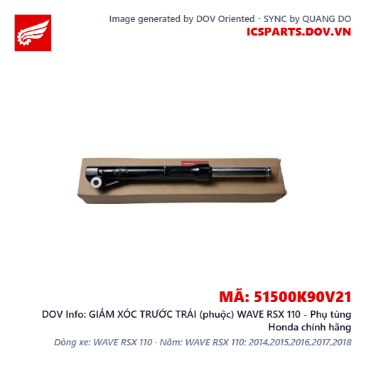 GIẢM XÓC TRƯỚC TRÁI (phuộc) WAVE RSX 110 - Phụ tùng Honda chính hãng