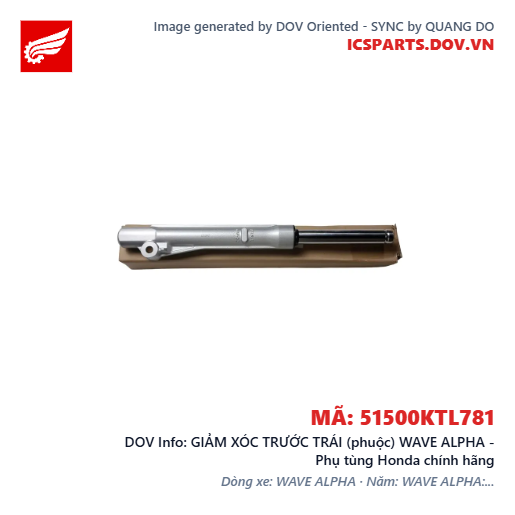 GIẢM XÓC TRƯỚC TRÁI (phuộc) WAVE ALPHA - Phụ tùng Honda chính hãng