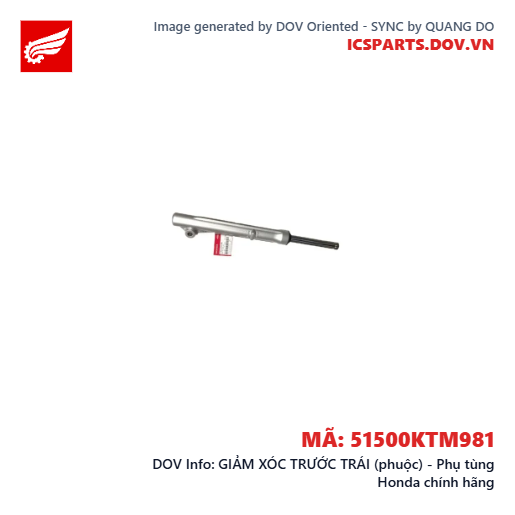 GIẢM XÓC TRƯỚC TRÁI (phuộc) - Phụ tùng Honda chính hãng