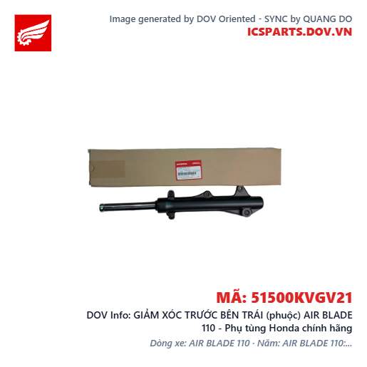 GIẢM XÓC TRƯỚC BÊN TRÁI (phuộc) AIR BLADE 110 - Phụ tùng Honda chính hãng