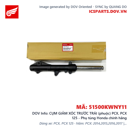 CỤM GIẢM XÓC TRƯỚC TRÁI (phuộc) PCX, PCX 125 - Phụ tùng Honda chính hãng