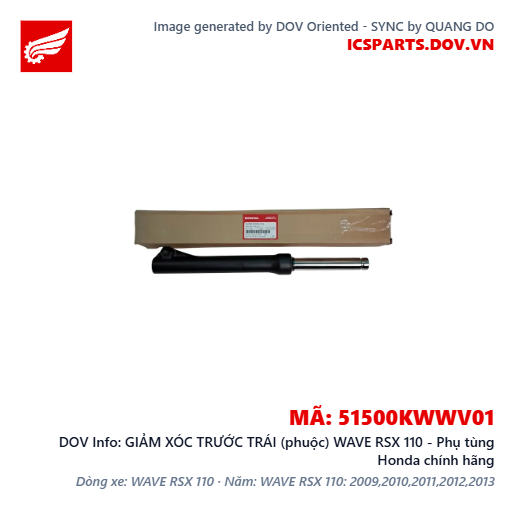 GIẢM XÓC TRƯỚC TRÁI (phuộc) WAVE RSX 110 - Phụ tùng Honda chính hãng
