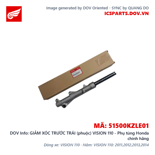 GIẢM XÓC TRƯỚC TRÁI (phuộc) VISION 110 - Phụ tùng Honda chính hãng