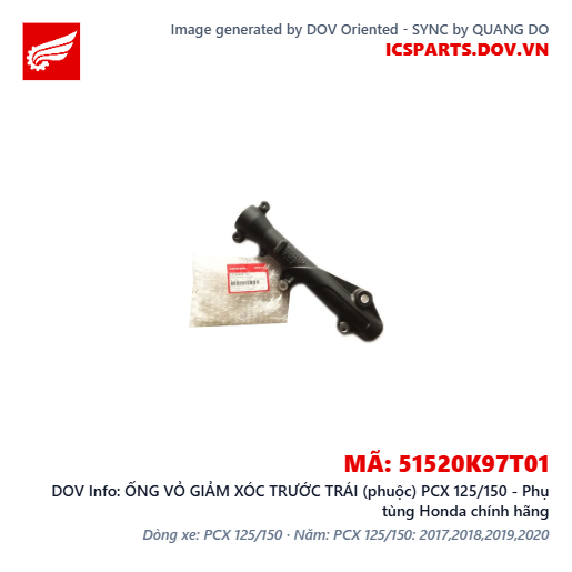 ỐNG VỎ GIẢM XÓC TRƯỚC TRÁI (phuộc) PCX 125/150 - Phụ tùng Honda chính hãng