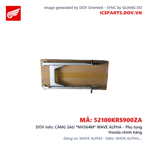 CÀNG SAU *NH364M* WAVE ALPHA - Phụ tùng Honda chính hãng