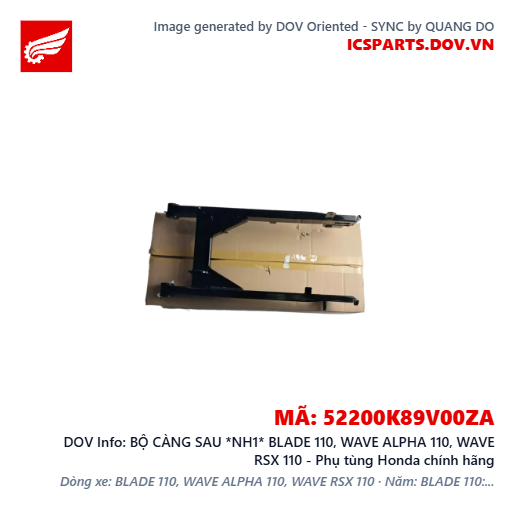 BỘ CÀNG SAU *NH1* BLADE 110, WAVE ALPHA 110, WAVE RSX 110 - Phụ tùng Honda chính hãng