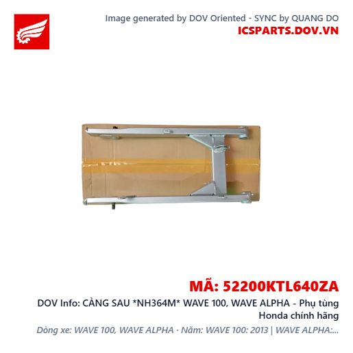 CÀNG SAU *NH364M* WAVE 100, WAVE ALPHA - Phụ tùng Honda chính hãng