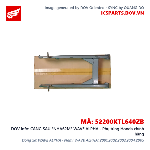 CÀNG SAU *NHA62M* WAVE ALPHA - Phụ tùng Honda chính hãng