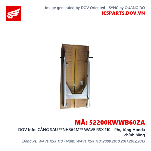 CÀNG SAU **NH364M** WAVE RSX 110 - Phụ tùng Honda chính hãng