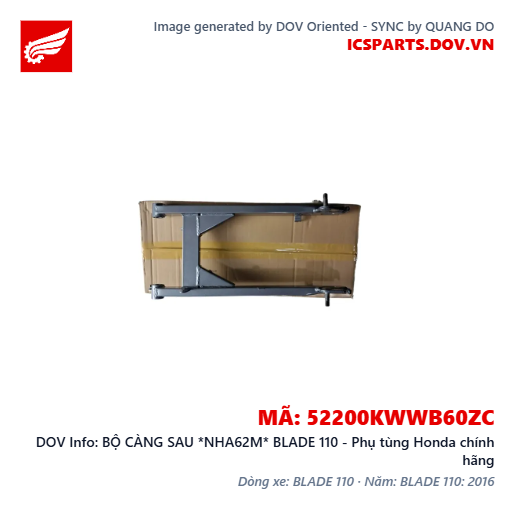 BỘ CÀNG SAU *NHA62M* BLADE 110 - Phụ tùng Honda chính hãng