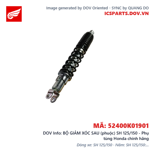 BỘ GIẢM XÓC SAU (phuộc) SH 125/150 - Phụ tùng Honda chính hãng