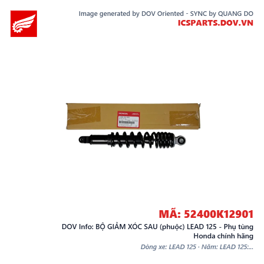 BỘ GIẢM XÓC SAU (phuộc) LEAD 125 - Phụ tùng Honda chính hãng
