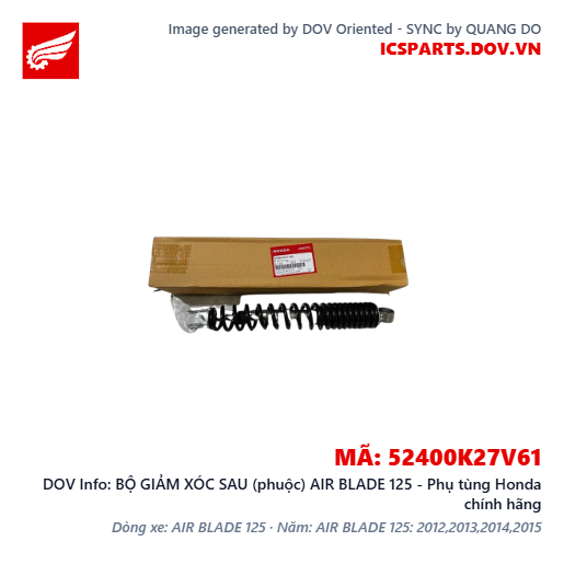 BỘ GIẢM XÓC SAU (phuộc) AIR BLADE 125 - Phụ tùng Honda chính hãng