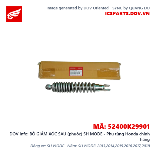BỘ GIẢM XÓC SAU (phuộc) SH MODE - Phụ tùng Honda chính hãng
