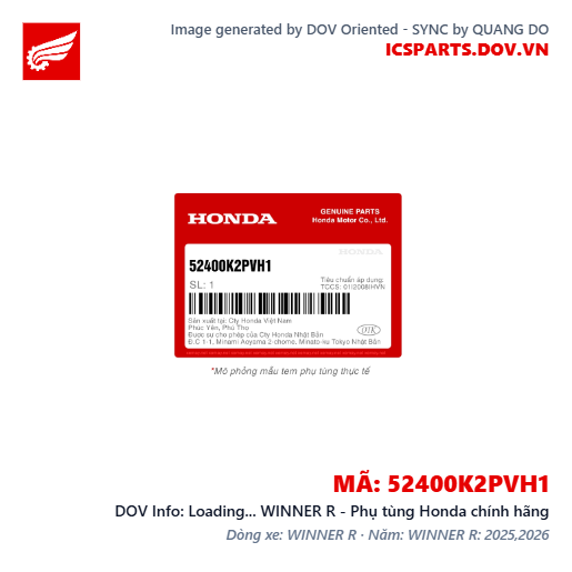 Loading... WINNER R - Phụ tùng Honda chính hãng