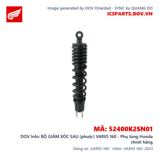 BỘ GIẢM XÓC SAU (phuộc) VARIO 160 - Phụ tùng Honda chính hãng