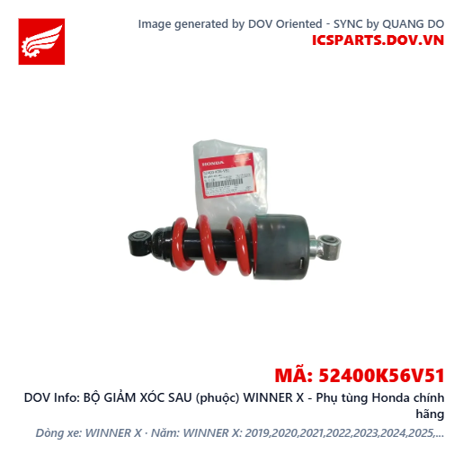 BỘ GIẢM XÓC SAU (phuộc) WINNER X - Phụ tùng Honda chính hãng