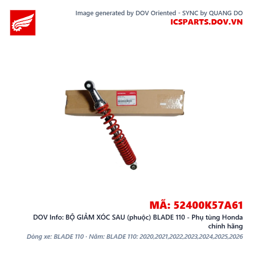 BỘ GIẢM XÓC SAU (phuộc) BLADE 110 - Phụ tùng Honda chính hãng