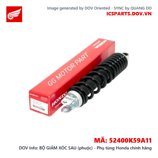 BỘ GIẢM XÓC SAU (phuộc) - Phụ tùng Honda chính hãng