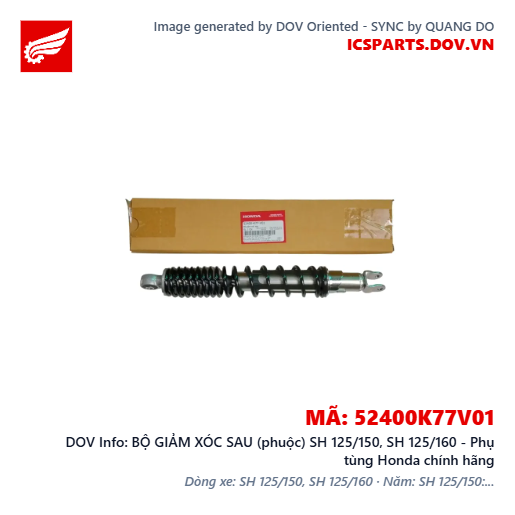 BỘ GIẢM XÓC SAU (phuộc) SH 125/150, SH 125/160 - Phụ tùng Honda chính hãng