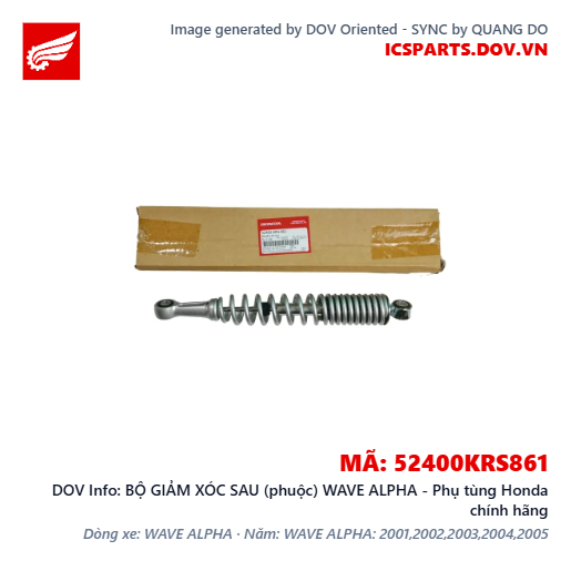 BỘ GIẢM XÓC SAU (phuộc) WAVE ALPHA - Phụ tùng Honda chính hãng