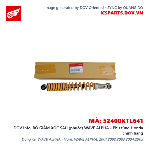 BỘ GIẢM XÓC SAU (phuộc) WAVE ALPHA - Phụ tùng Honda chính hãng