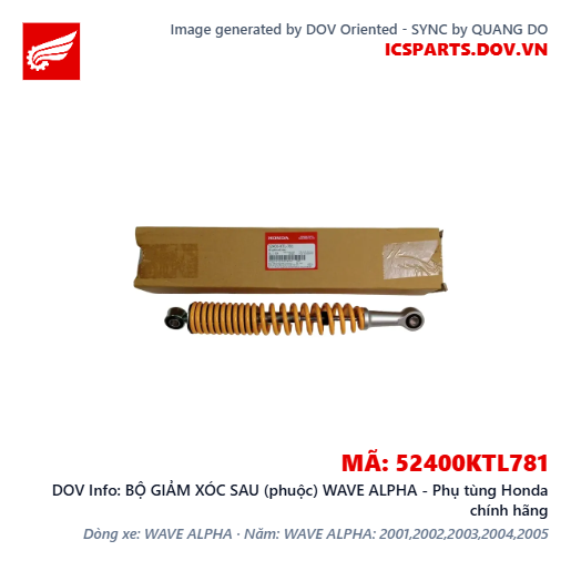BỘ GIẢM XÓC SAU (phuộc) WAVE ALPHA - Phụ tùng Honda chính hãng