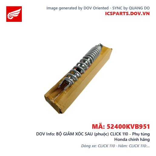 BỘ GIẢM XÓC SAU (phuộc) CLICK 110 - Phụ tùng Honda chính hãng