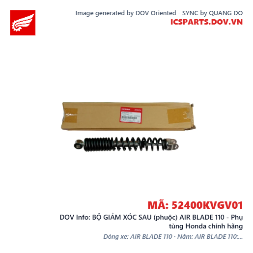 BỘ GIẢM XÓC SAU (phuộc) AIR BLADE 110 - Phụ tùng Honda chính hãng