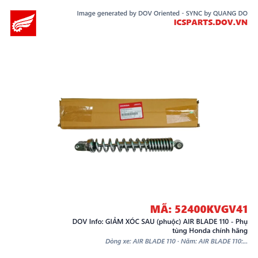 GIẢM XÓC SAU (phuộc) AIR BLADE 110 - Phụ tùng Honda chính hãng