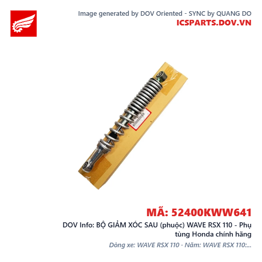 BỘ GIẢM XÓC SAU (phuộc) WAVE RSX 110 - Phụ tùng Honda chính hãng