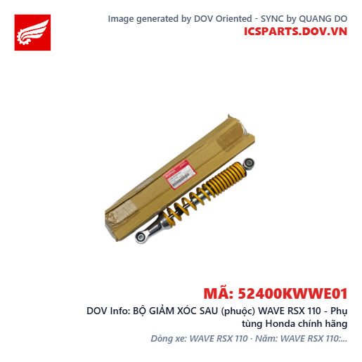BỘ GIẢM XÓC SAU (phuộc) WAVE RSX 110 - Phụ tùng Honda chính hãng