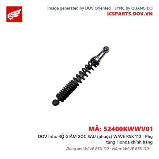 BỘ GIẢM XÓC SAU (phuộc) WAVE RSX 110 - Phụ tùng Honda chính hãng