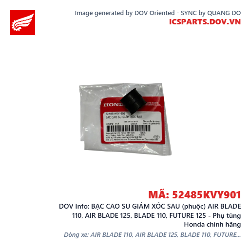 BẠC CAO SU GIẢM XÓC SAU (phuộc) AIR BLADE 110, AIR BLADE 125, BLADE 110, FUTURE 125 - Phụ tùng Honda chính hãng