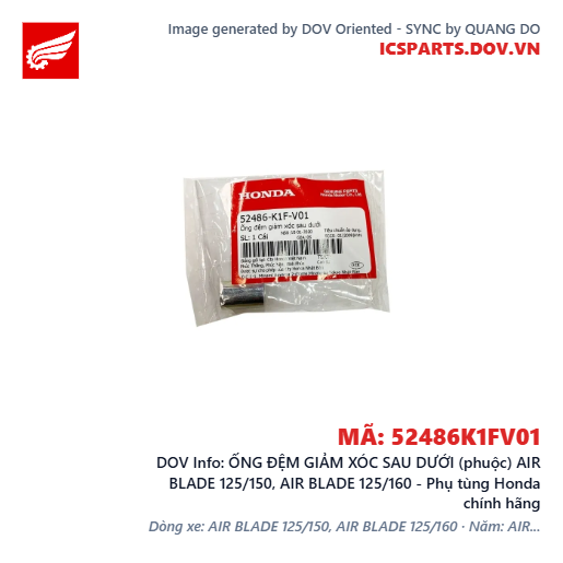 ỐNG ĐỆM GIẢM XÓC SAU DƯỚI (phuộc) AIR BLADE 125/150, AIR BLADE 125/160 - Phụ tùng Honda chính hãng