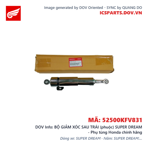 BỘ GIẢM XÓC SAU TRÁI (phuộc) SUPER DREAM - Phụ tùng Honda chính hãng