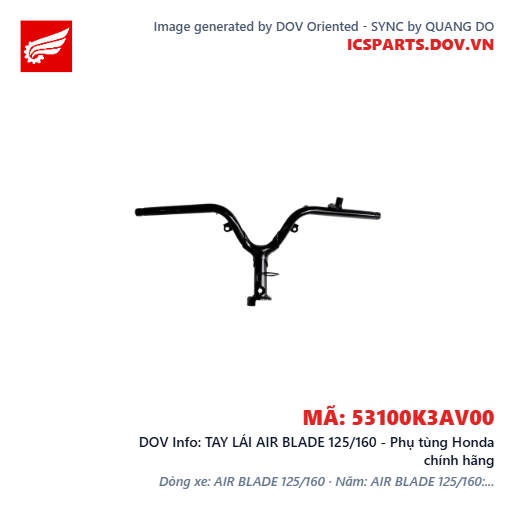TAY LÁI AIR BLADE 125/160 - Phụ tùng Honda chính hãng