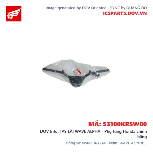 TAY LÁI WAVE ALPHA - Phụ tùng Honda chính hãng
