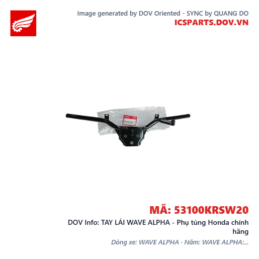 TAY LÁI WAVE ALPHA - Phụ tùng Honda chính hãng