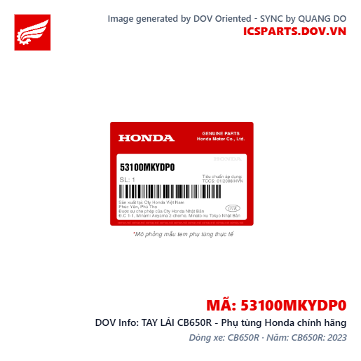 TAY LÁI CB650R - Phụ tùng Honda chính hãng