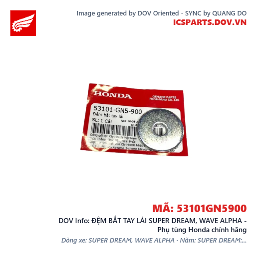 ĐỆM BẮT TAY LÁI SUPER DREAM, WAVE ALPHA - Phụ tùng Honda chính hãng
