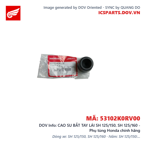 CAO SU BẮT TAY LÁI SH 125/150, SH 125/160 - Phụ tùng Honda chính hãng
