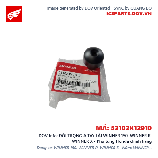ĐỐI TRỌNG A TAY LÁI WINNER 150, WINNER R, WINNER X - Phụ tùng Honda chính hãng