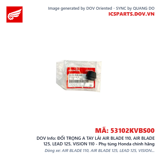 ĐỐI TRỌNG A TAY LÁI AIR BLADE 110, AIR BLADE 125, LEAD 125, VISION 110 - Phụ tùng Honda chính hãng