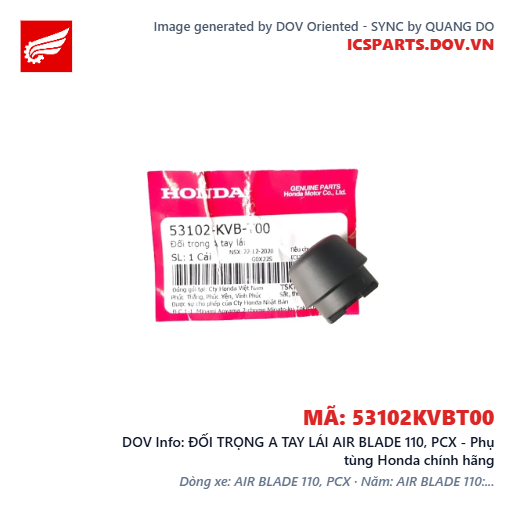 ĐỐI TRỌNG A TAY LÁI AIR BLADE 110, PCX - Phụ tùng Honda chính hãng