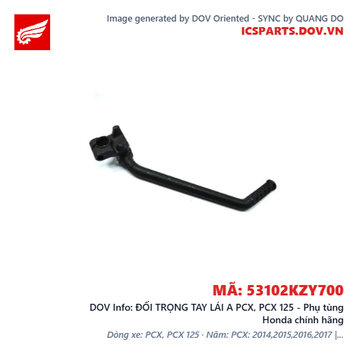 ĐỐI TRỌNG TAY LÁI A PCX, PCX 125 - Phụ tùng Honda chính hãng