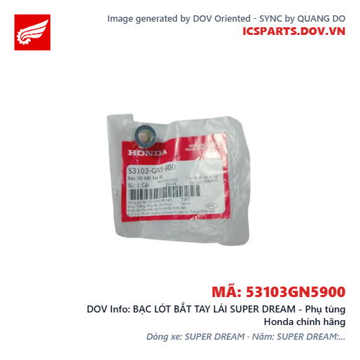 BẠC LÓT BẮT TAY LÁI SUPER DREAM - Phụ tùng Honda chính hãng